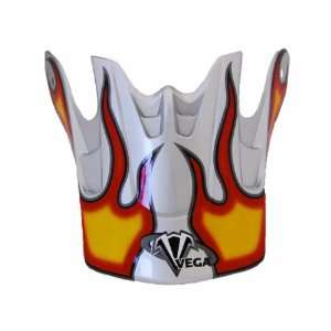   Red Flame Replacement Visor for Viper Jr. Off Road Helmet Automotive