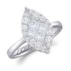   Diamond Engagement Ring Marquise Solitaire Set 14k White Gold .99 CT
