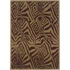 Linon Home Decor Products 8 x 10 Area Rug Chocolate Zebra Pattern in 