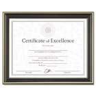    Trimmed Document Frame with Certificate, Wood, 11 x 14 Inches, Black
