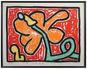 Original Hand Signed Keith Haring Flower V  