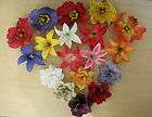 18 Pc. Lot Multi Silk Flower Hair Clips Poppy, Lily and Apple Blossoms