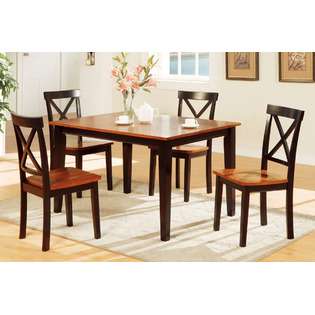 Cyber Furnishing Two Tone X Design 5pc Casual Dining Set 