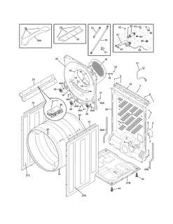 ELECTROLUX Electric dryer Cabinet/drum Parts  Model EWMED7CJIW0 