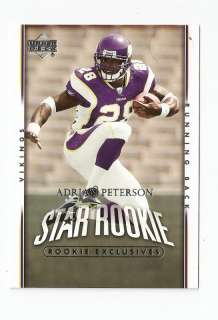   Adrian Peterson Upper Deck Star Rookie Football Trading Card  