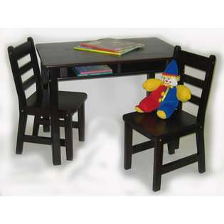 Childs Rectangular Table With Shelves And Two Chairs 534E by Lipper 