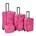 Rockland Artist Designer Upright Rolling 4 Piece Luggage Set   Pink 