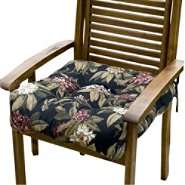   Home Fashions 20 inch Outdoor Chair Cushion, Azalea Black 