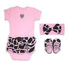 Baby Bella Maya 3pc Baby Girls Pink Giraffe Layette Shower Gift Set
