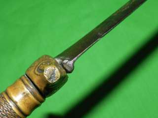 Antique Old German Germany Huge Hunting Engraved Knife  