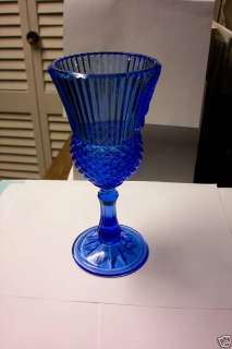 Large Blue Avon President Glass Goblet  