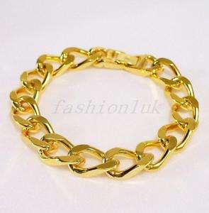 24K/ct Yellow Gold Filled Chunky Men Women Bracelet 21C  