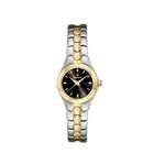   Black Dial Stainless Steel and Yellow Gold Plated Womens Watch 98L136