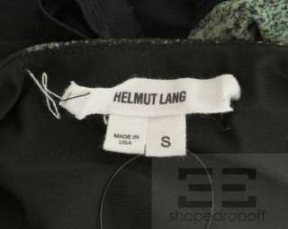 Helmut Lang Black & Green Draped Half Sleeve Print Dress Size Small 