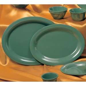    Green Melamine Oval Platter   12 X 9 NSF