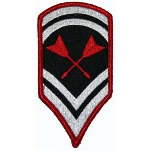  Red & White SFC Sergeant Rank Embroidered Iron On Patch FD 