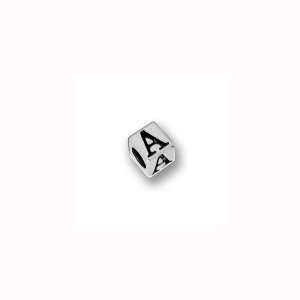  Charm Factory Pewter 4 1/2mm Alphabet Letter A Bead Arts 