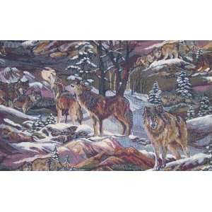  Howling Wolf (stone) Futon cover & Pillow Set   Full Size 