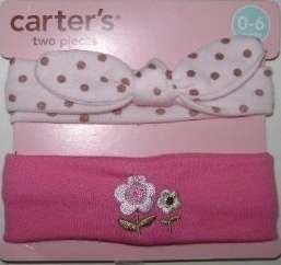 NEW* Carters 2 Pack Baby Girl Headbands 0 6 Months  
