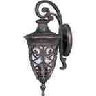 Glomar Aston 3 Light Large Wall Lantern Arm Down with Seeded Glass
