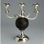 AA Importing Silver and Black Metal Candelabra Taper Candle Holder