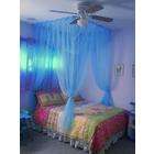   Cream / Ivory Color 4 POSTER BED CANOPY MOSQUITO NET FULL QUEEN KING