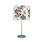   Source LS 21032 Blatt Table Lamp, Silver with Printed Fabric Shade