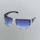 Southpole Men’s Rimless Sunglasses Black with Silver Accents