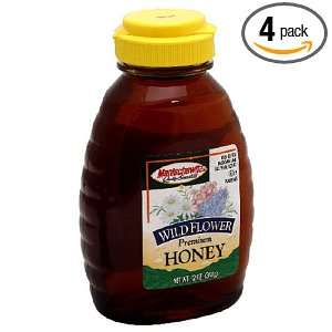 MANISCHEWITZ Wild Flower Honey, 12 Ounce Bottles (Pack of 4)  