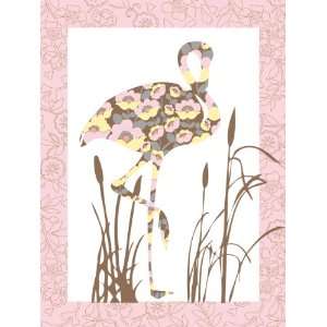  Oopsy Daisy Floral Flamingo Wall Art, 18 by 24