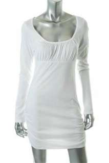 FAMOUS CATALOG Moda White Casual Dress BHFO Ruched M  
