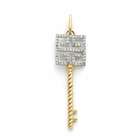 Vishal Jewelry 14k Gold Greek Key Diamond Key Pendant With 18 Inch 