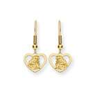 VistaBella 14K Gold Over Sterling Princess Aurora Heart Earrings