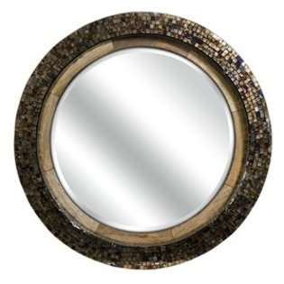 Imax 61327 Round Arona Mosaic Mirror with Metallic Glass Tiles at 