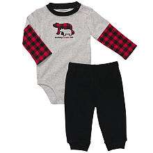   Bodysuit Set   Grey/Red Plaid (3 Months)   Carters   Babies R Us