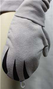   THEORY soft kitty Womans ZIP UP HOODIE S M L XL w/paw mittens  