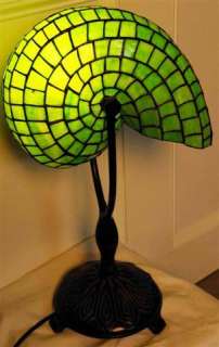 Description Beautiful Nautilus Shell Table Lamp. Handmade with 