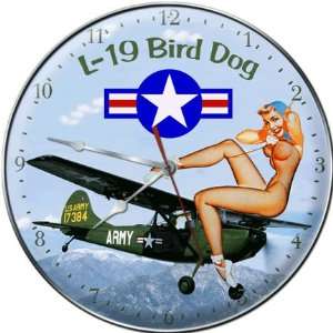 19 Bird Dog Pin Up Collectible Aviation Wall Clock 