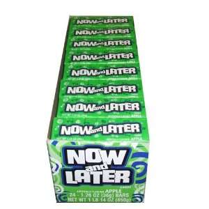 Now and Later Apple Candy Twenty Four 9 Piece Bars per box  