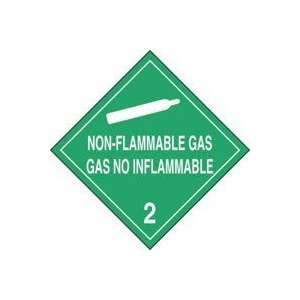DOT Placards NON FLAMMABLE GAS / GAS NO INFLAMMABLE w/graphic 10 3/4 