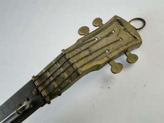 Antique Tin Wall Thermometer Mandolin Guitar Figural Victorian 1890s 