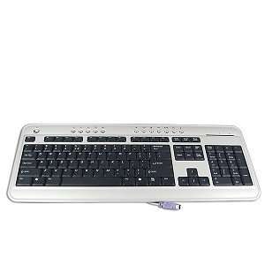  BTC 6300 104 Key PS/2 Ultra Slim MultiMedia Keyboard 