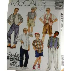  McCalls 4917 Pattern Childrens and Boys Vest, Shirt,Pants 