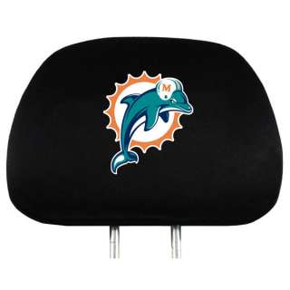 New NFL Miami Dolphins Logo Auto Seat HeadRest Covers  