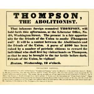  1898 Print Abolitionist Anti Slavery George Thompson 