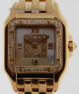 Cartier Ladies Panthere 18K Gold Diamond Quartz MOP  