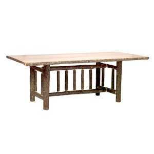  Hickory Rect. Log Dining Table   5 Golden Maple