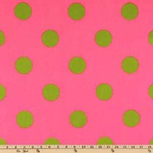  54 Wide Premier Prints Oxygen Dots Candy Pink/Chartreuse 