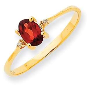  Diamond Garnet Birthstone Ring in 14k Yellow Gold (0.018 