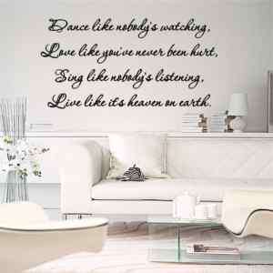 Wall Lettering Dance Love Sing Live Vinyl Words Decal  